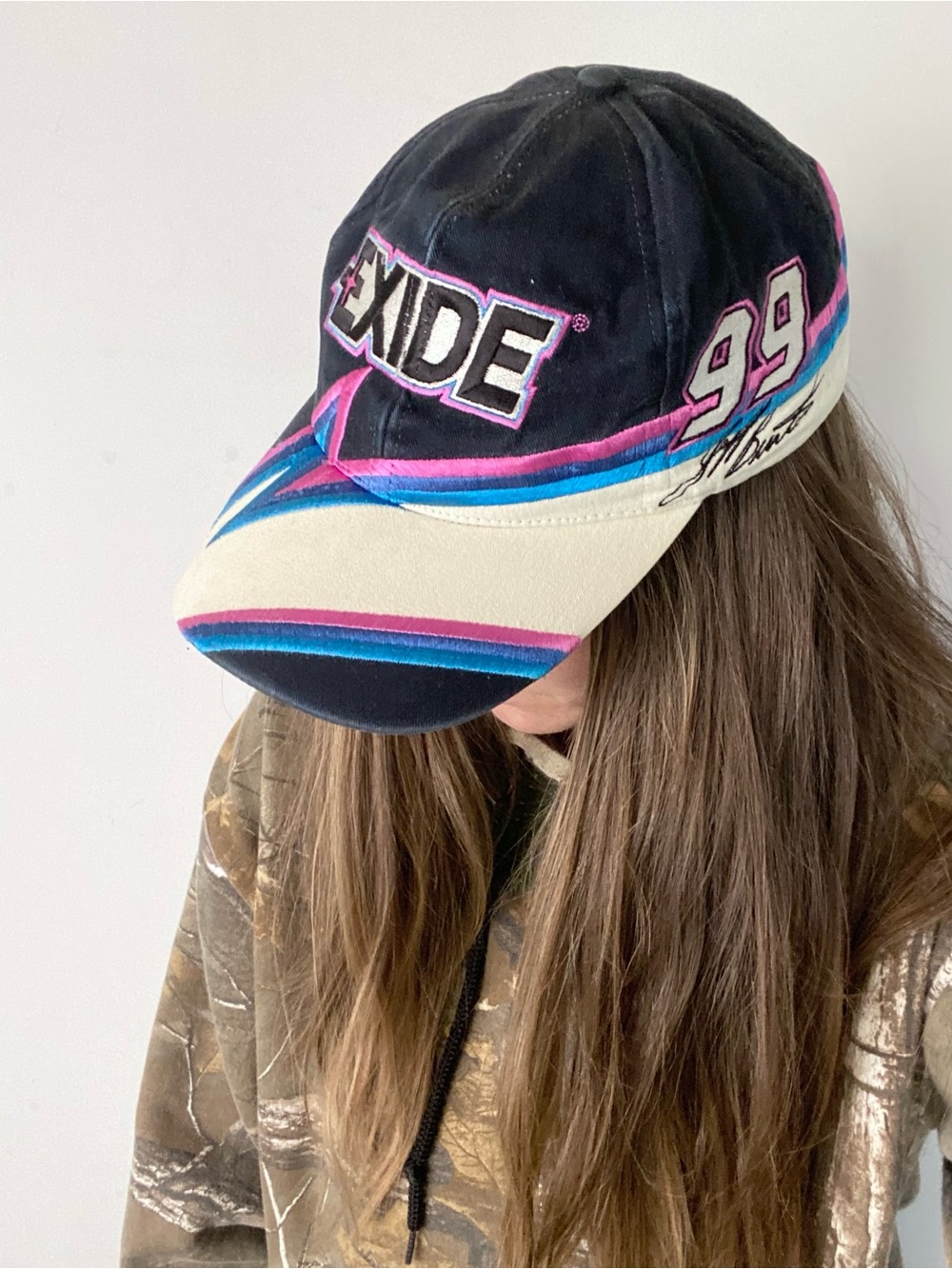 Chase Authentics Black Cap with Pink & Blue Racing Accents